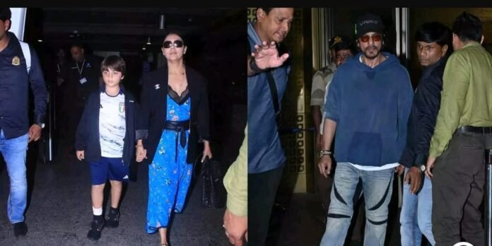 Shah Rukh Khan spotted at airport with family