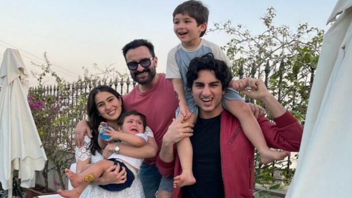 saif ali khan with his children