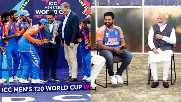 rohit sharma with pm modi