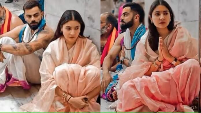 virat kohli and anushka sharma in krishna das kirtan