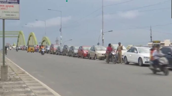 car parked over flyover