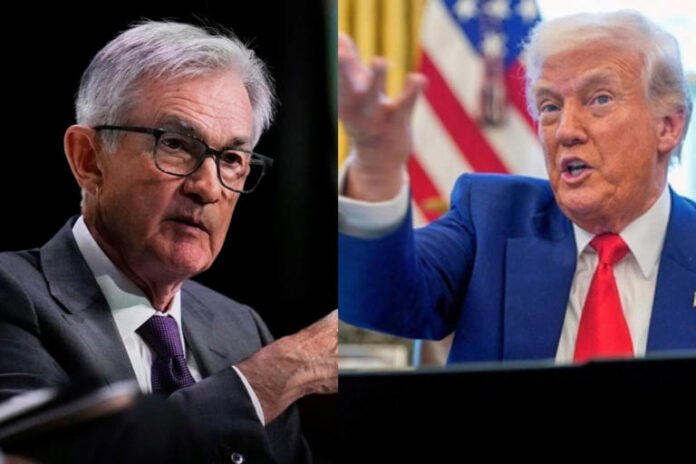 US Fed Chair Jerome Powell and US President Donald Trump.