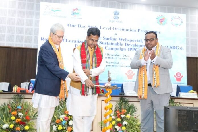manik saha with other officials ; representative image