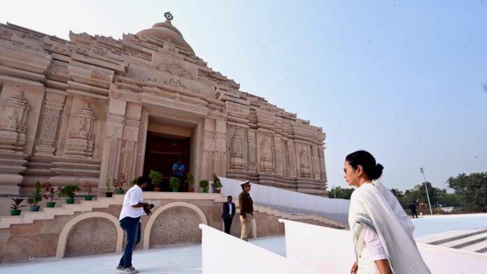 Chief Minister Mamata Banerjee visiting the site of an upcoming mamata banerjee