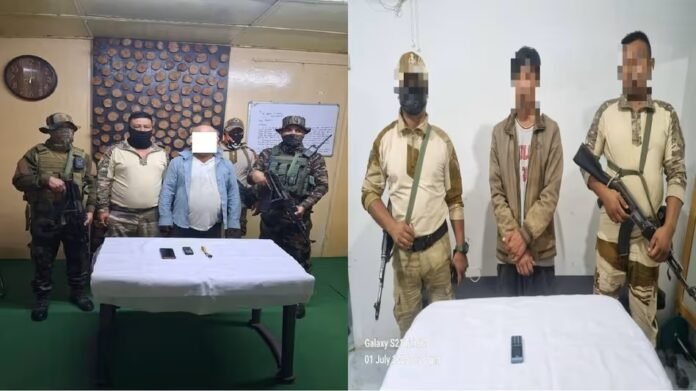 Manipur militants arrested and displayed before press