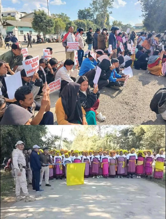 The protestors said the authorities should prioritise resolving the ethnic conflict and resettling internally displaced persons (IDPs) instead of going ahead with a tourism festival.