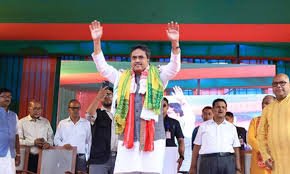 Confident BJP Assam Victory Push Tripura CM Manik Saha addressing rally in Silchar during BJP Assam election campaign