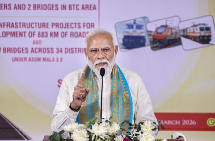 PM slams Cong for endangering national security, launches projects worth Rs 24,250 cr from Assam