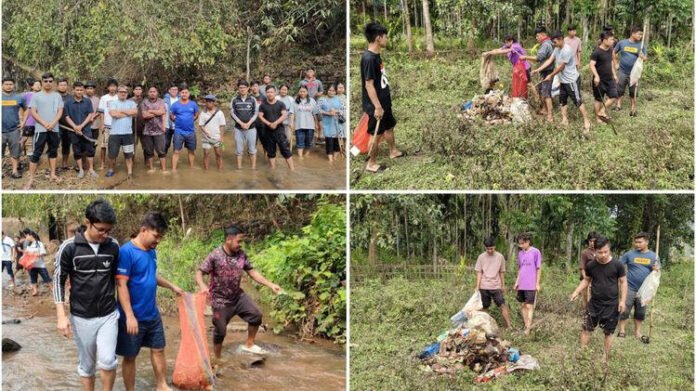 Community drive restores Umshait riverbank in Meghalaya's Patharkhmah
