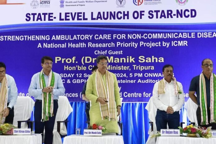 Officials at STAR NCD project review meeting in Agartala discussing healthcare improvements
