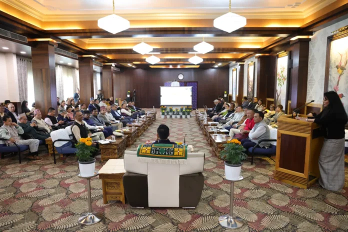 Reduced official government convoy moving through Sikkim after austerity directive