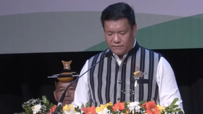 Arunachal Pradesh BJP leaders addressing media over fake AI-generated resignation claims involving Chief Minister Pema Khandu