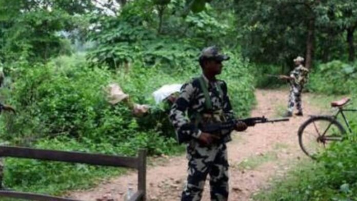 BSF personnel conducting patrol operations near the India-Bangladesh border in Sepahijala district after reported smuggling incident
