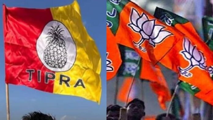 Jampuijala Bandh Tipra Motha showing protest after arrest and BJP office vandalism