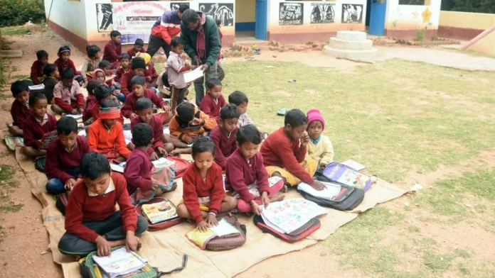 Students participating in morning assembly after Vande Mataram directive in West Bengal schools