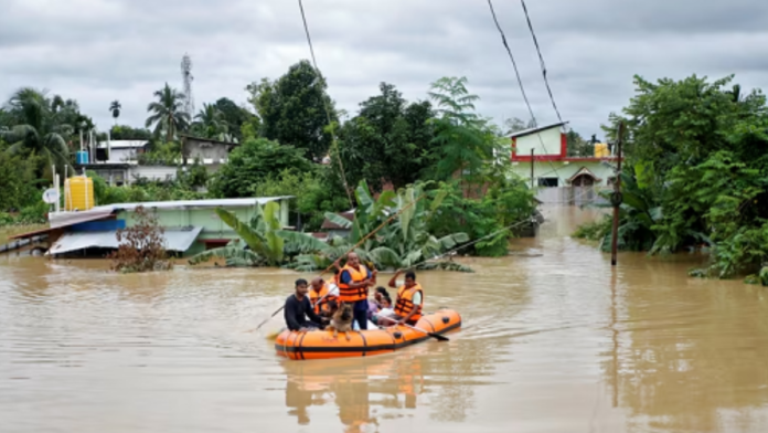 Flood-affected area in Tripura undergoing reconstruction with government-supported recovery initiatives