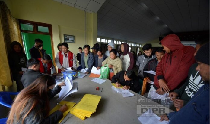 Officials interacting with citizens during Jan Bhagidari outreach programme to improve welfare delivery in Nagaland.