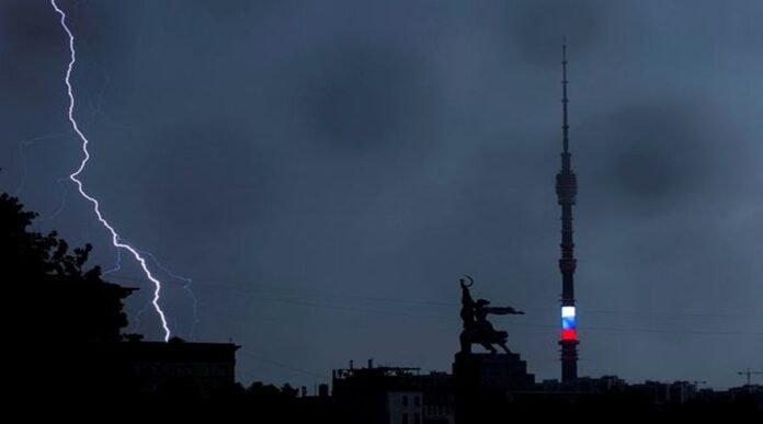 Heavy thunderstorm clouds gather over Tripura districts amid lightning safety alerts during active monsoon conditions