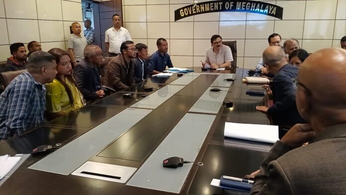 Members of the Jaintia Coal Owners Association continuing a peaceful hunger strike in Meghalaya over mining policy concerns.