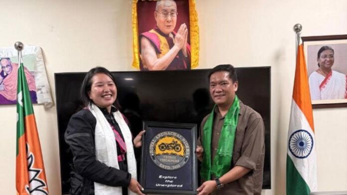 AA25C8jP Arunachal CM congratulates Tenzin Metoh for 22,482-km solo ride promoting social causes