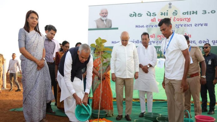 AA263T11 Gujarat's 'Ek Ped Maa Ke Naam 3.0': Governor, CM plant saplings