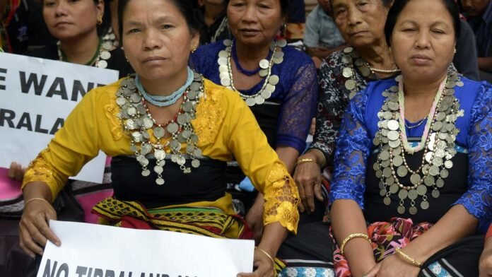 IPFT leaders attending a central committee meeting to discuss the Tipraland statehood movement.