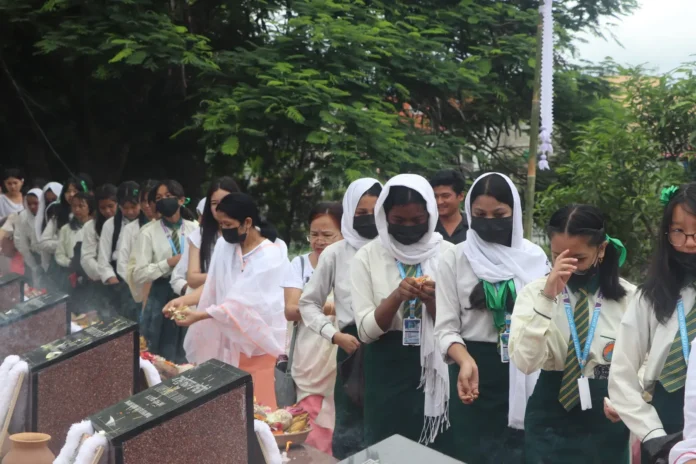 Citizens gather at Kekrupat memorial in Imphal to honor martyrs of 2001 agitation