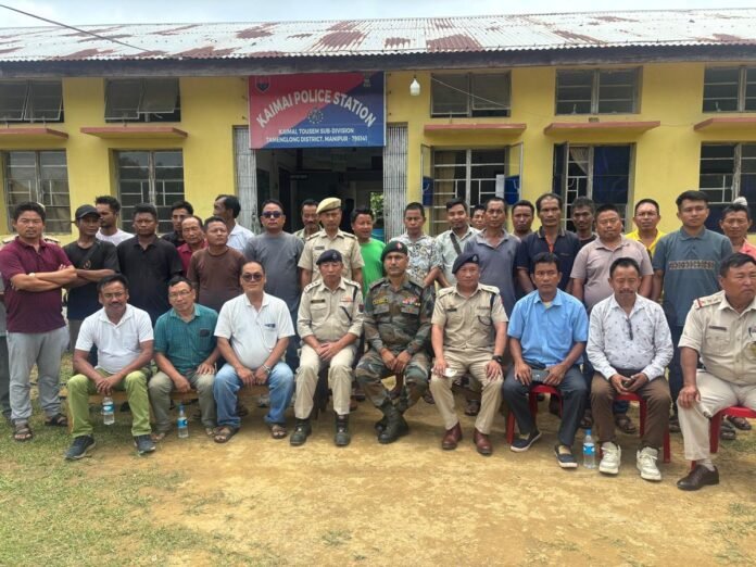Assam Rifles officials interacting with Civil Society Organisation representatives in Tamenglong to discuss measures for strengthening border peace.