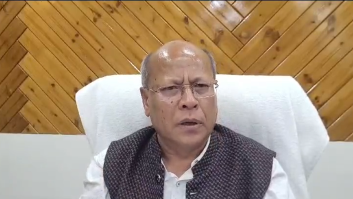 Meghalaya Deputy Chief Minister Prestone Tynsong interacting with residents while discussing security concerns in border villages.