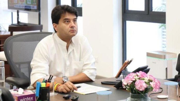 AA26T1KY Scindia reviews flood situation across Northeast, assures full central support to affected states