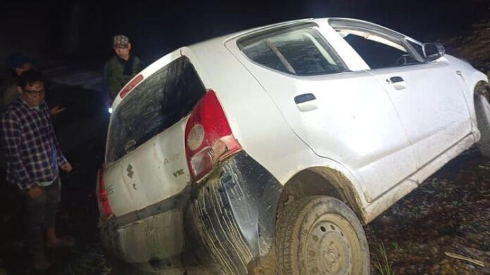 CRPF personnel rescue two civilians after car skids to gorge edge on NH-2 in Manipur