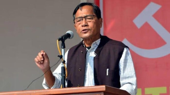 AA27YVVG Reign of goons prevailing in Tripura, democracy has been throttled: CPIM state secretary Jitendra Chaudhury