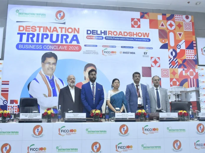 Representatives from Ernst & Young participate in regional economic sessions during the Destination Tripura Business Conclave 2026 as the event's Knowledge Partner.