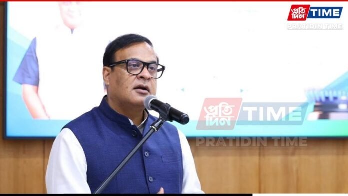 Assam Chief Minister Himanta Biswa Sarma addresses the media while reaffirming the continued use of the Bodo language in Assam Legislative Assembly proceedings.