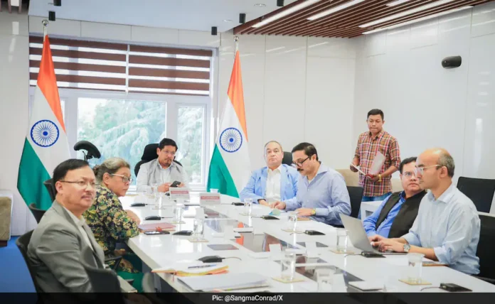 Meghalaya Chief Minister chairs an emergency review meeting with senior officials to assess the state's severe monsoon rainfall deficit.