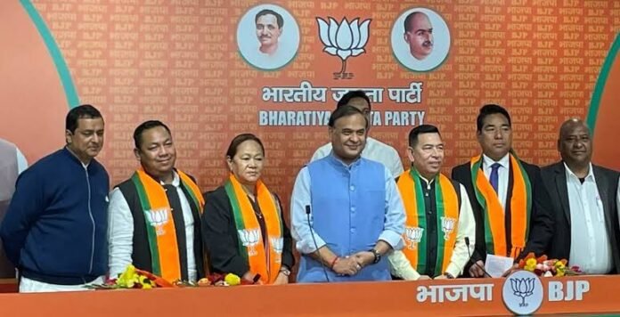 Senior Meghalaya BJP leaders participate in a strategy meeting to discuss the party's future political direction.