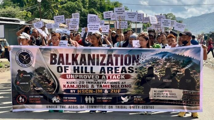 Thousands of people participate in a peaceful public rally in Kangpokpi, Manipur, raising concerns about hill administration and governance.