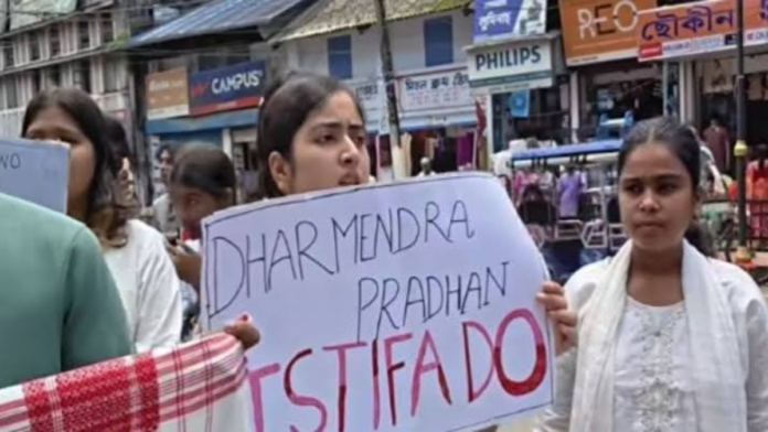 Powerful Doomdooma Student Protest Intensifies Demand for Dharmendra Pradhan’s Resignation