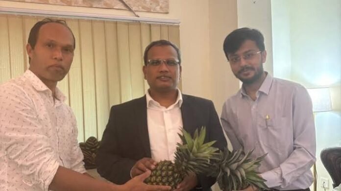 Business delegates from India and Bangladesh meeting in Guwahati to discuss cross-border trade and investment opportunities.