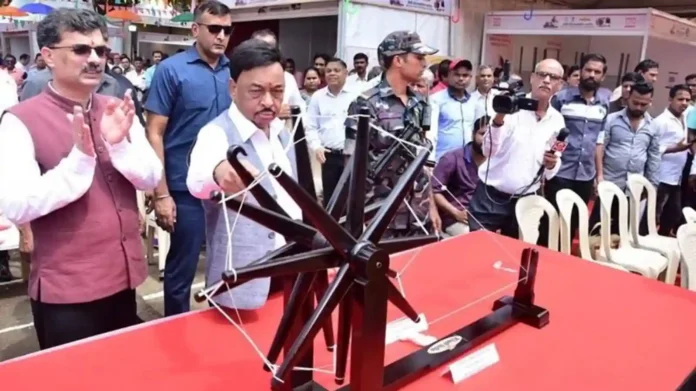Customers explore traditional Khadi ethnic wear during a monsoon discount campaign launched by state Khadi boards to promote local textile products.