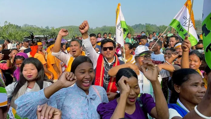 Meghalaya BJP leaders attend a party meeting to discuss future organizational expansion and political strategy.