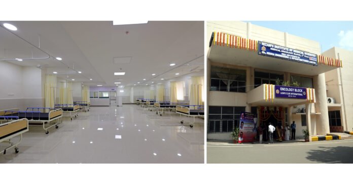 Proposed state-of-the-art oncology wing at the National Institute of Medical Sciences in Imphal supported by a central government grant.