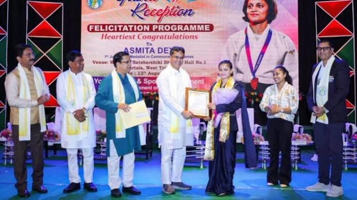Political debate in Tripura focuses on sports funding allocations and sponsorship support for athlete Asmita Dey.