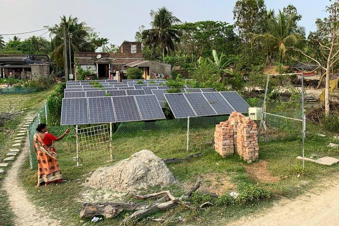 Solar power systems installed across ten remote riverine island villages in Assam to improve clean-energy access.