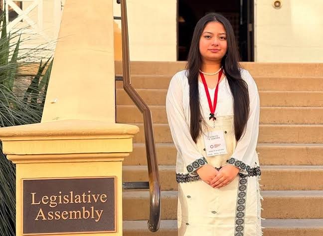 Student delegate from Tura, Meghalaya, arrives in Australia to represent India at the Commonwealth Youth Parliament.