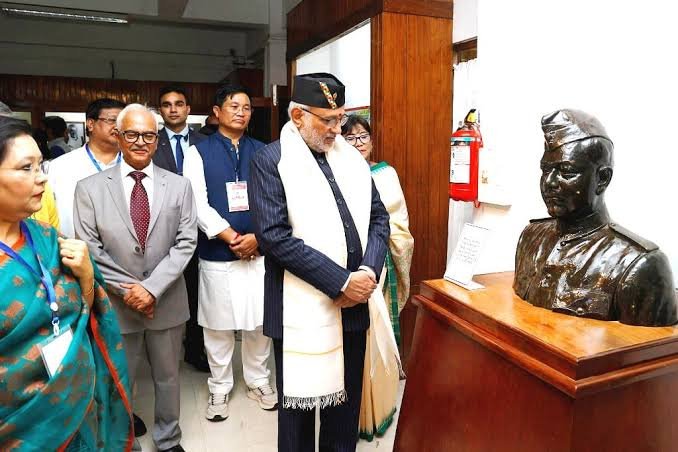 Vice President paying homage at the INA Museum and War Memorial in Moirang, Manipur.