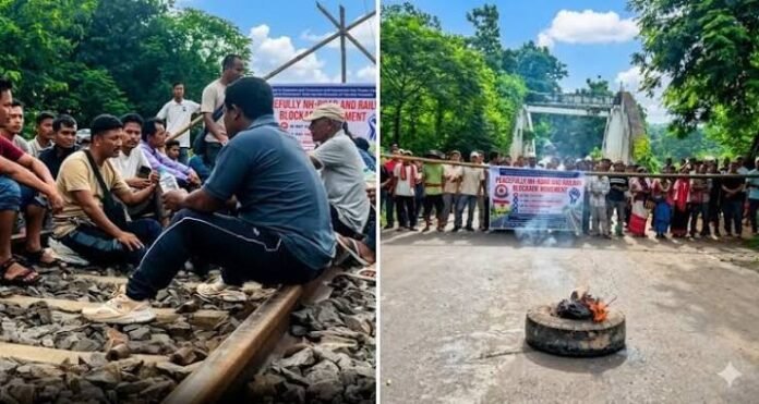 Members of the All Returnees' Rehabilitation Committee end a rail and road blockade in Tripura following assurances from state officials on rehabilitation packages.