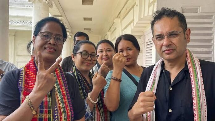 Tipra Motha candidates celebrate their uncontested victories ahead of the Tripura Village Committee elections.