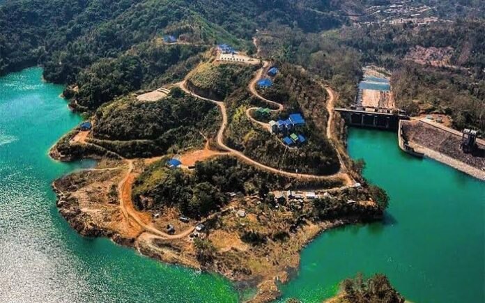 Doyang Hydroelectric Project in Wokha district with power-generation and electrical-grid infrastructure.