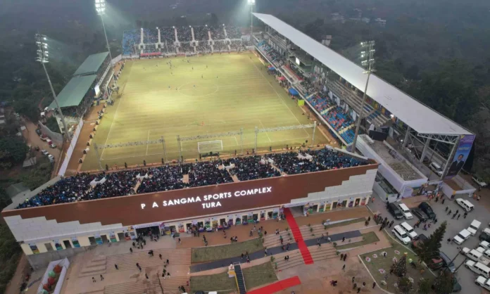 Sports infrastructure and athletics facilities in Tura, Meghalaya, being prepared for major state and national sporting competitions.